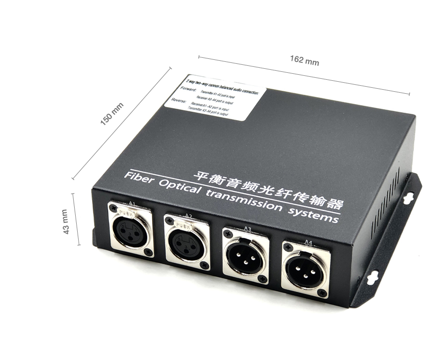 กล่องแปลงสัญญาณเสียง Balance Audio XLR ผ่านสายไฟเบอร์ออปติก Single-mode ระยะไกล 20 กิโลเมตร แบบ 2 ทิศทาง 1 ช่อง